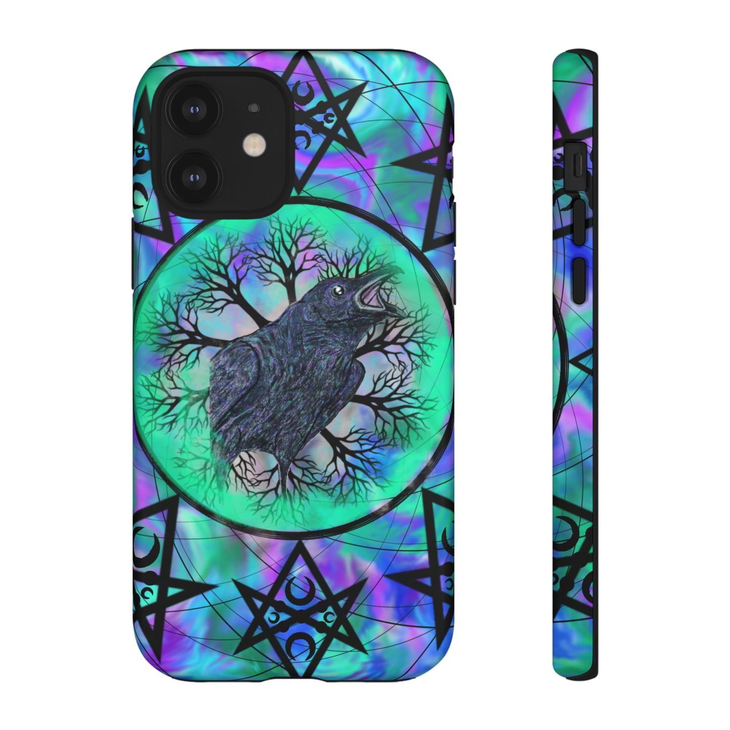 Raven Medicine Totem Protective Phone Case, Samsung, iPhone, Pixel, all sizes