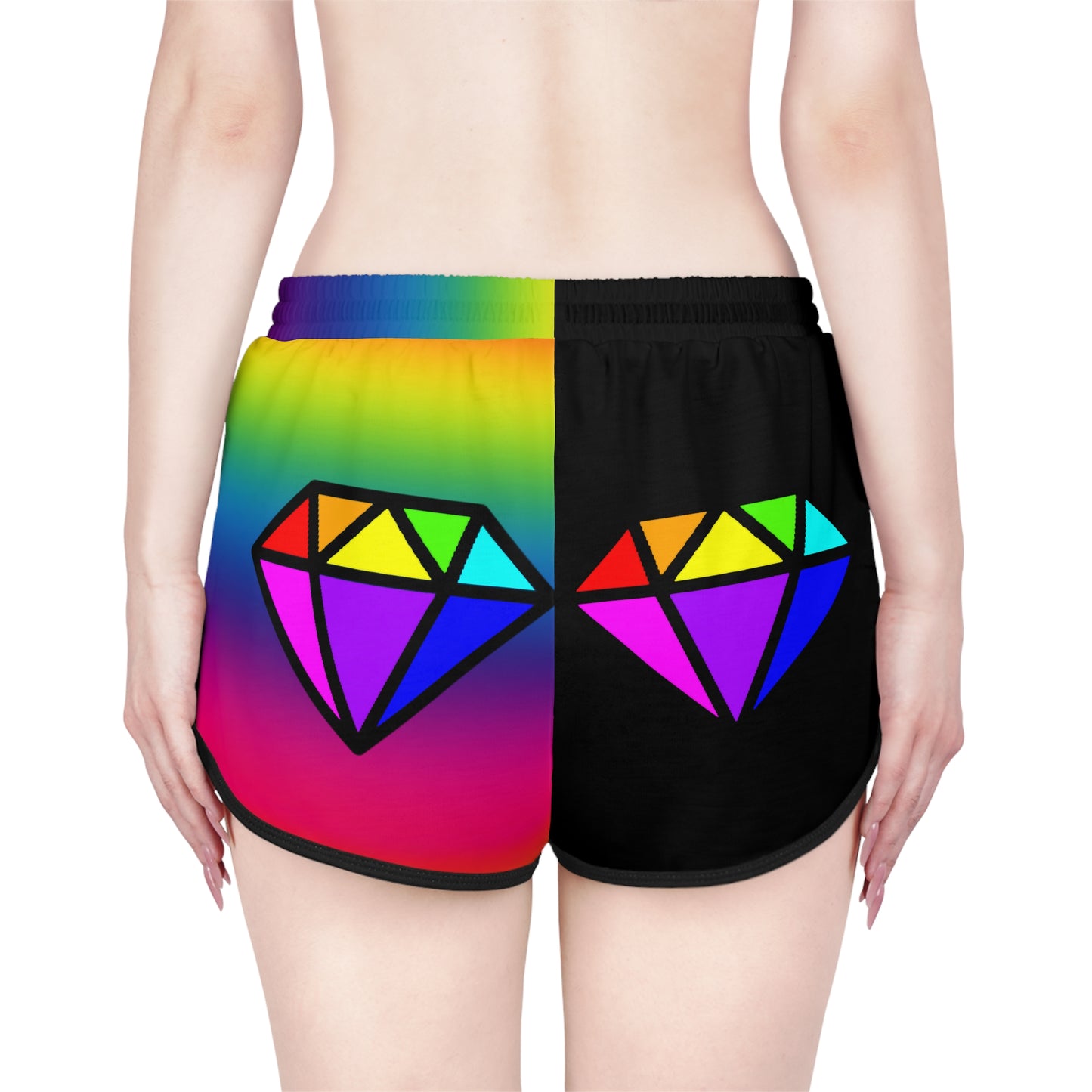 PRIDE Diamond Women's Relaxed Shorts Harlequin