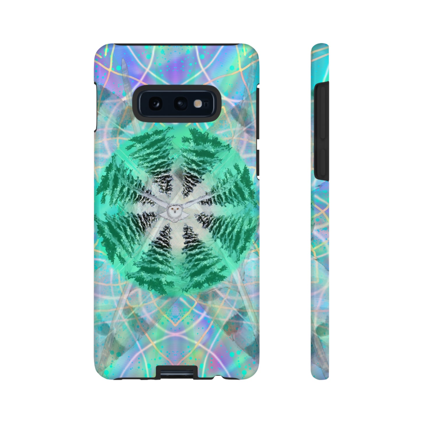 Mystic Pines Snowy Owl Protective Phone Case, Samsung, iPhone, Pixel, all sizes