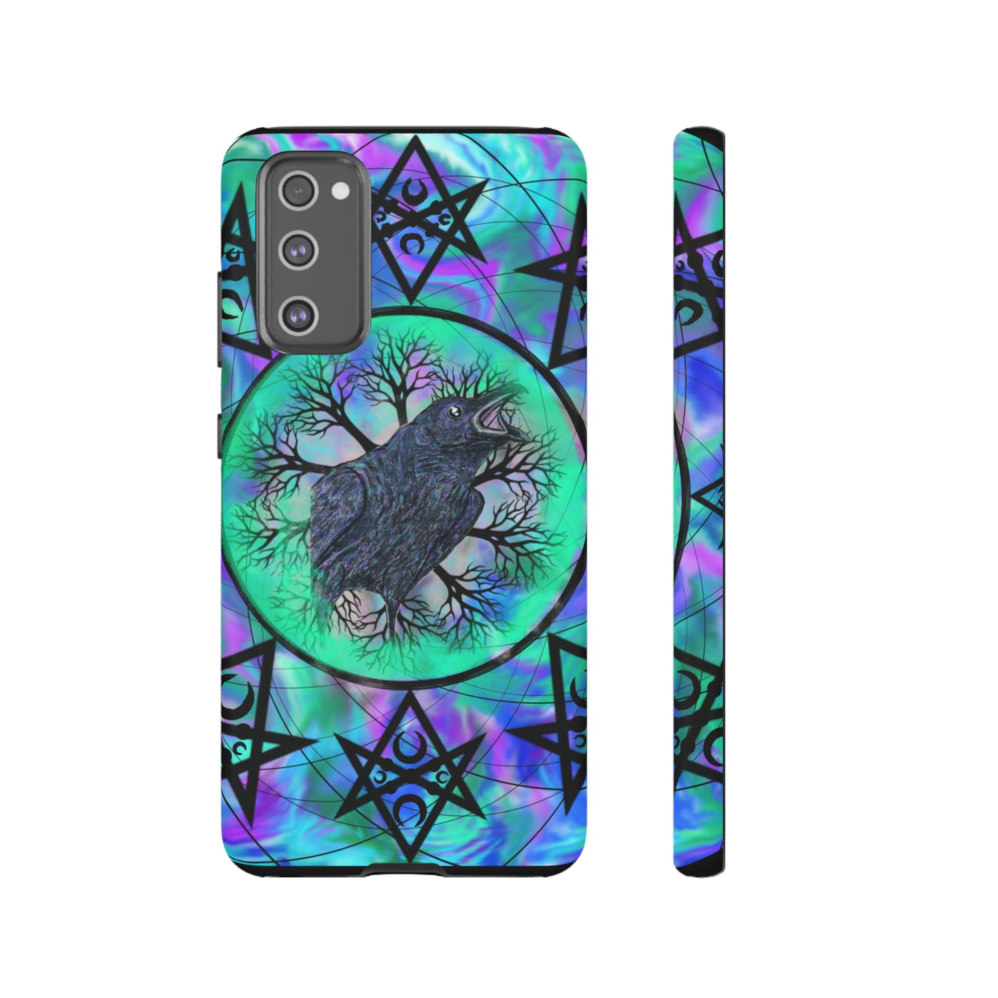 Raven Medicine Totem Protective Phone Case, Samsung, iPhone, Pixel, all sizes