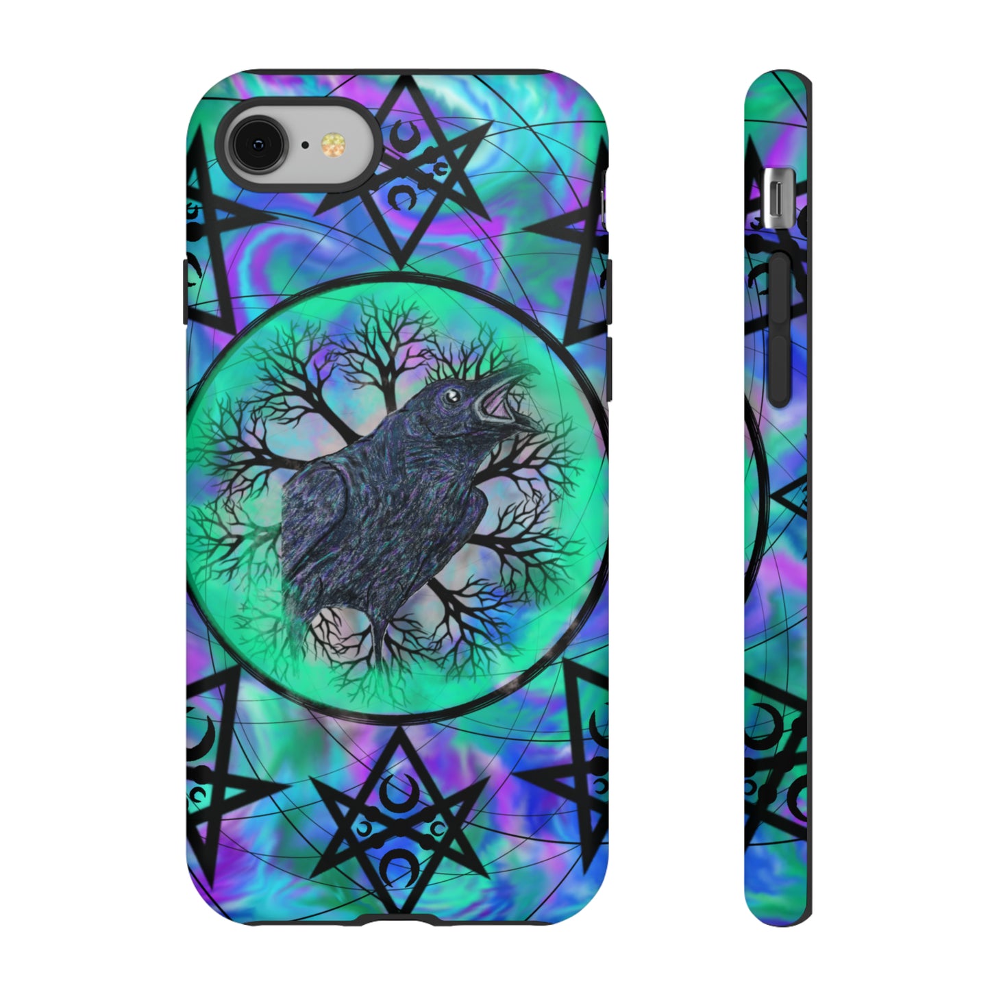 Raven Medicine Totem Protective Phone Case, Samsung, iPhone, Pixel, all sizes