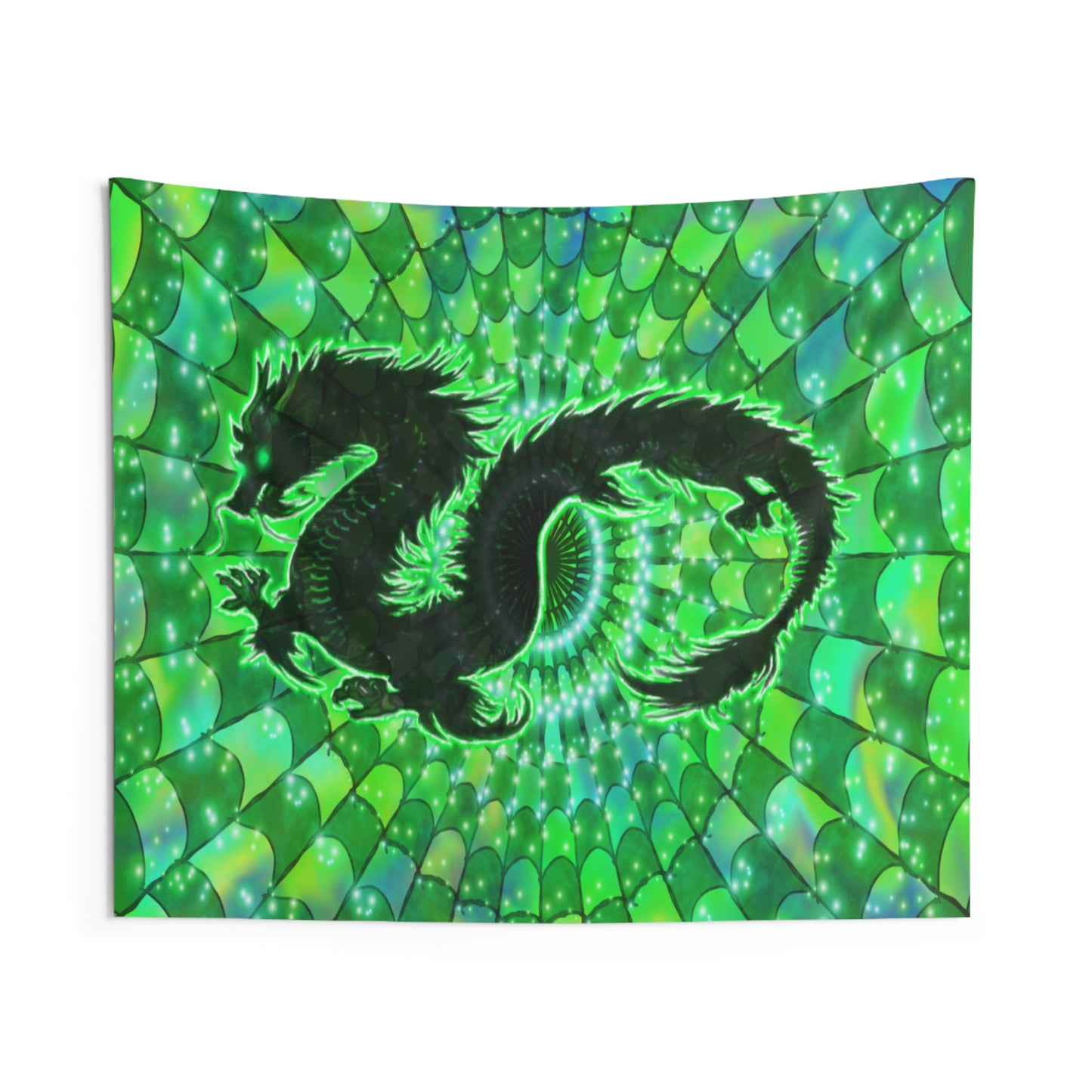 Emerald Abundance Dragon Indoor Wall Tapestry 60 x 50