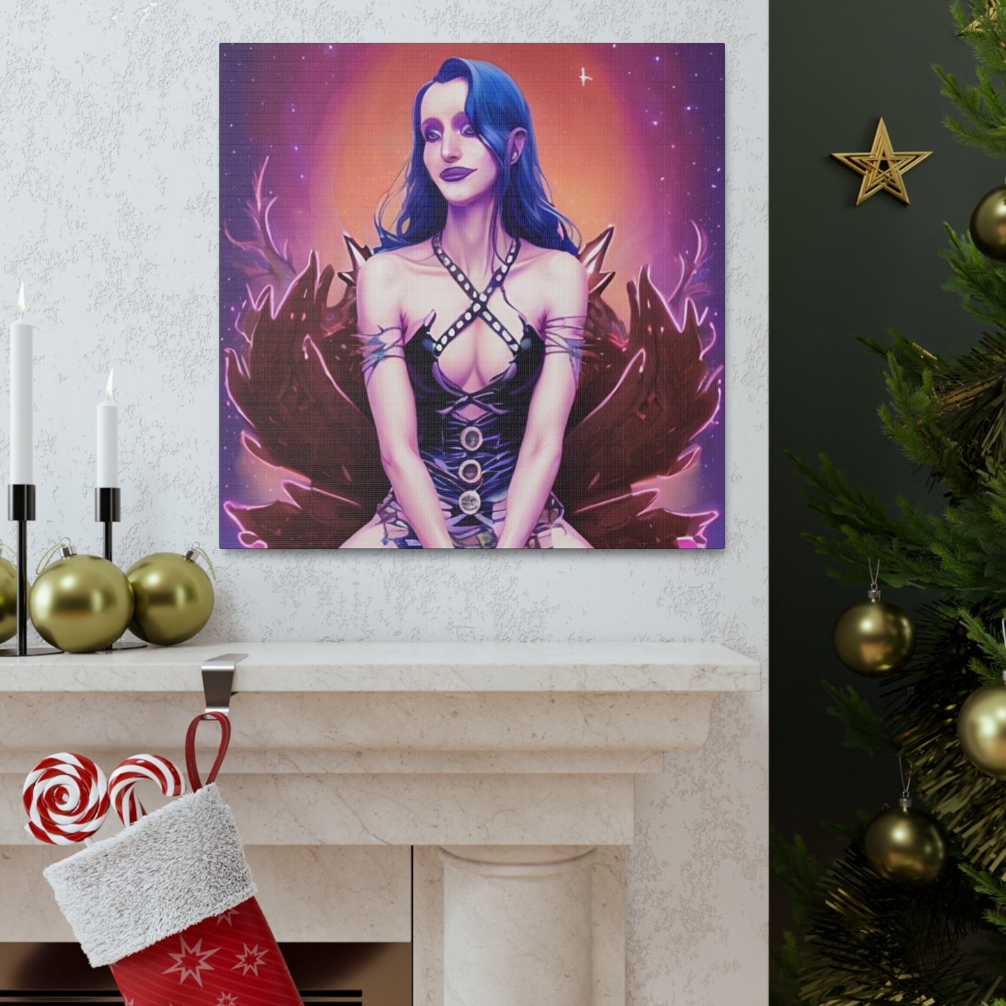 High Elvan Priestess, Canvas Art, Unique Fantasy Art, Unique Gifts, Original Art