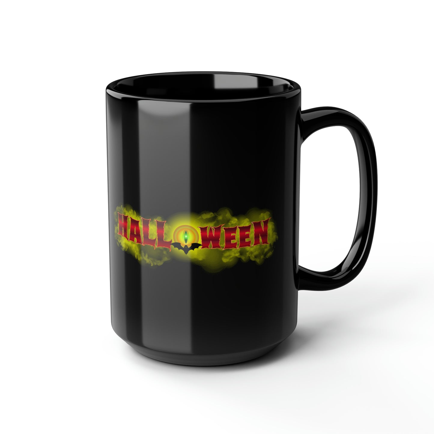 Black Halloween Mug Owl Skull 15oz