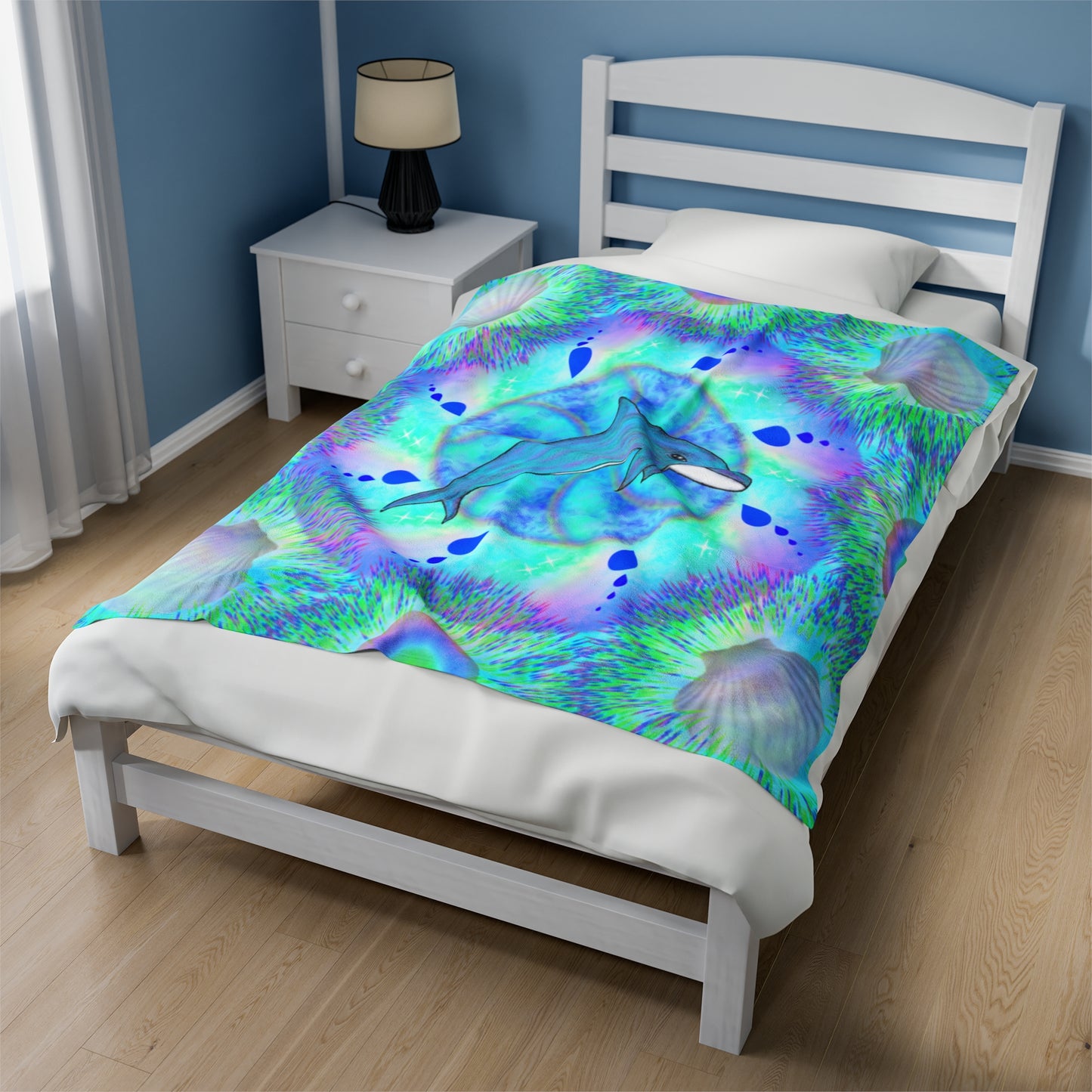 Mystic Dolphin Mandala Velveteen Plush Blanket