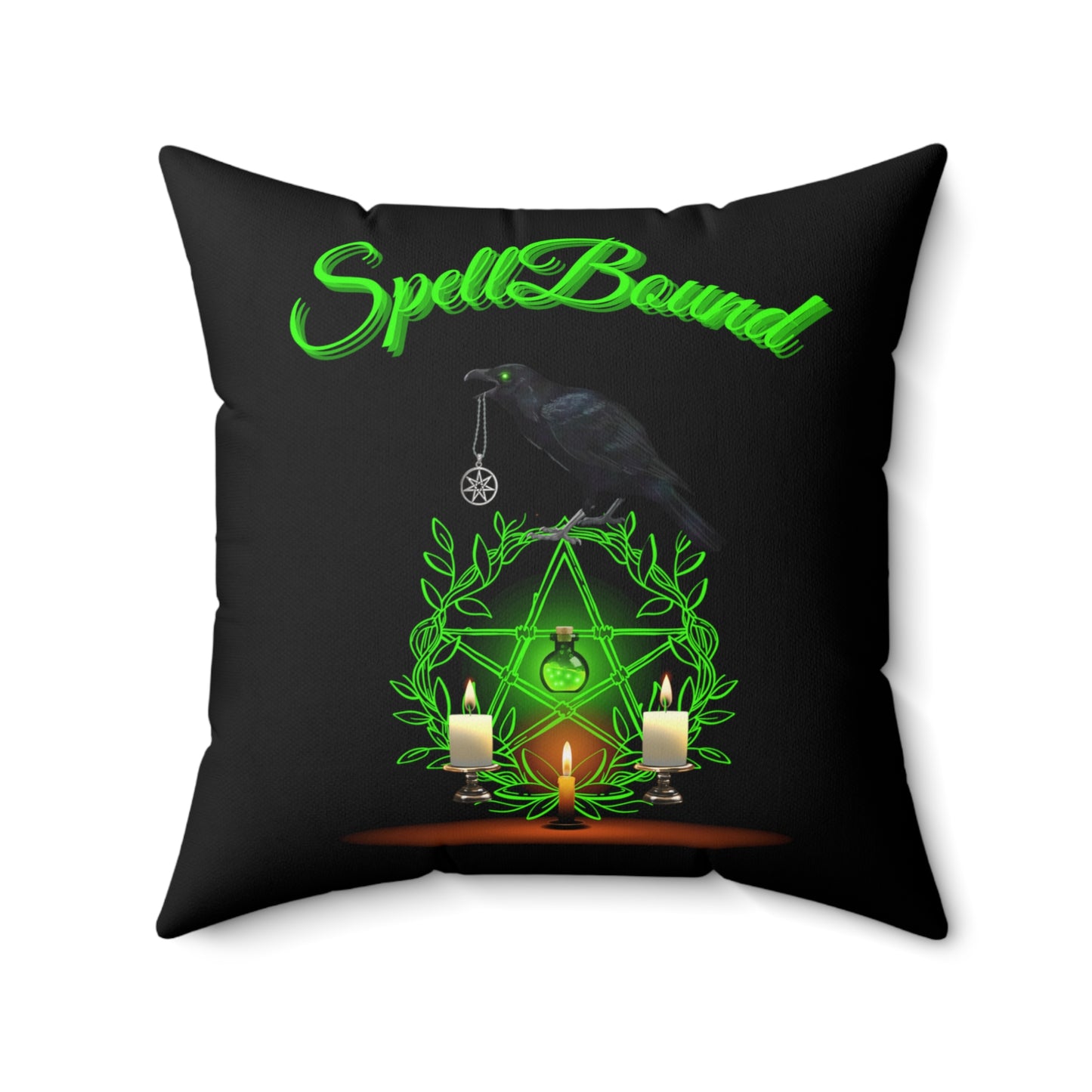 Spellbound Pentagram Halloween Pillow Spun Polyester Square Pillow