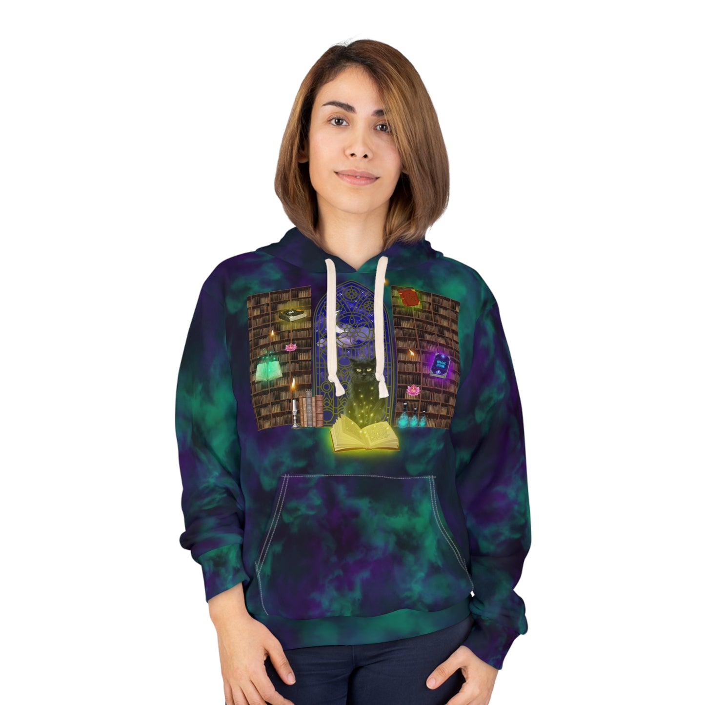 Mystic Black Cat Halloween Pullover Hoodie