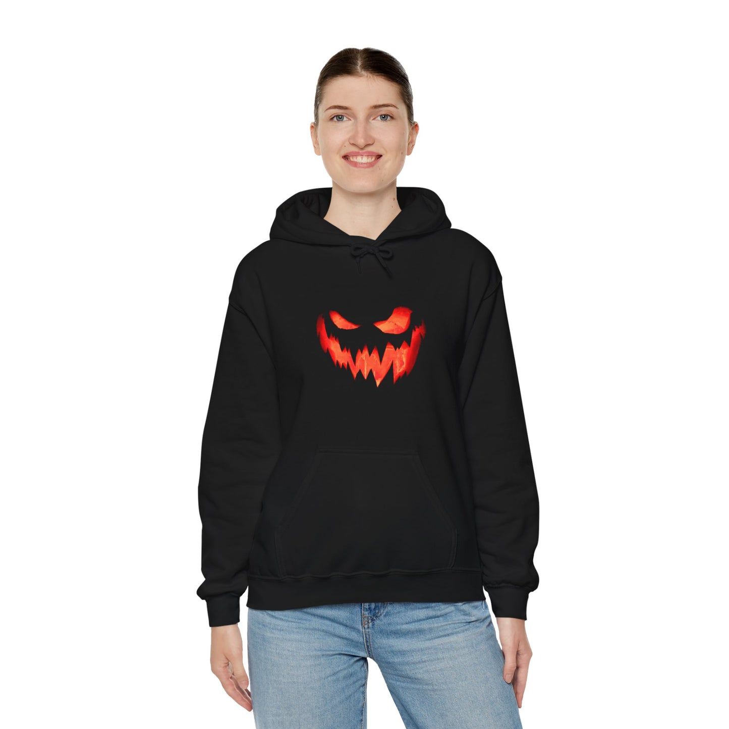 Unisex Heavy Blend Spooky Pumpkin Hooded Halloween Sweatshirt
