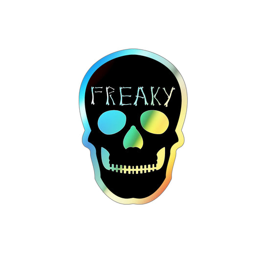 Halloween Freaky Skull Rainbow Holographic Die-cut Vinyl Stickers