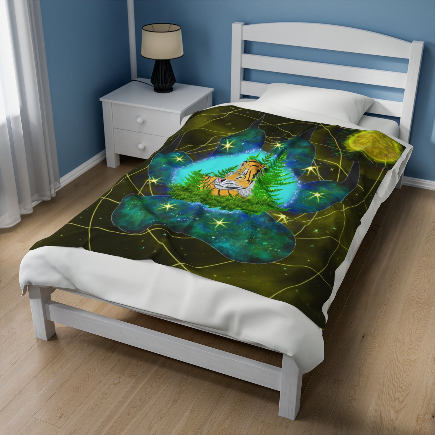 Golden Tiger Mandala Throw Blanket