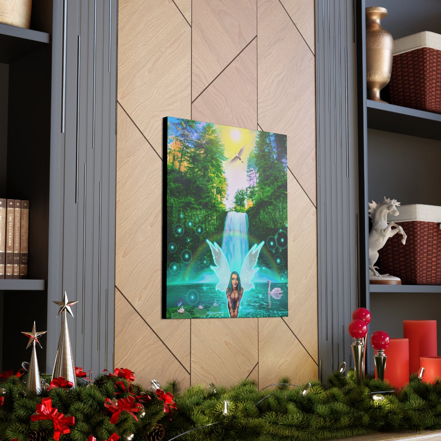 Mystic Water Fairy, Canvas print, Wall Decor, Fantasy Art, Unique Gift, Original Art