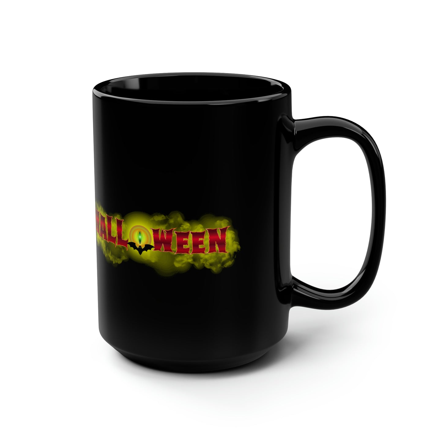 Black Halloween Mug Owl Skull 15oz