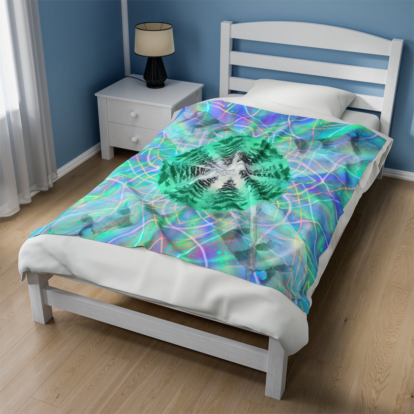 Owl Medicine Mandala Velveteen Plush Blanket