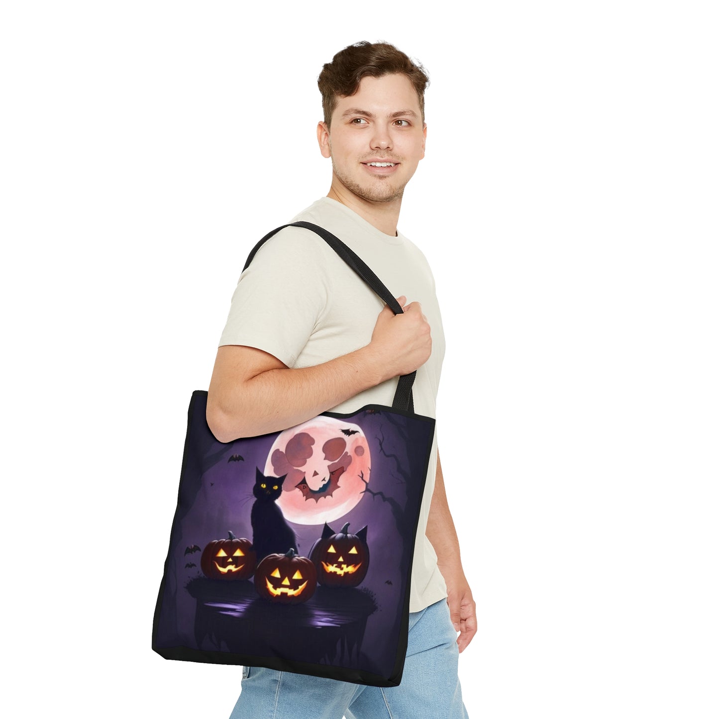 All Hallows Eve, Black Cat, Halloween Candy Tote Bag
