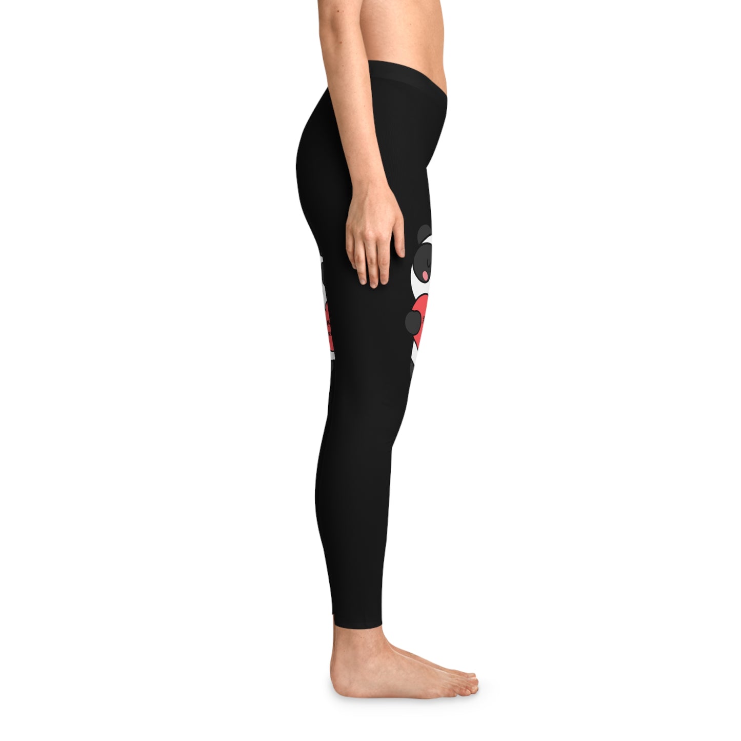 Always And Forever, Panda, Stretchy Leggings, Valentines Day Gift, Gift For Her, Black Leggings