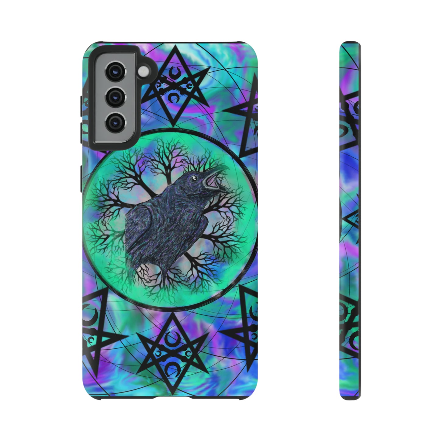 Raven Medicine Totem Protective Phone Case, Samsung, iPhone, Pixel, all sizes
