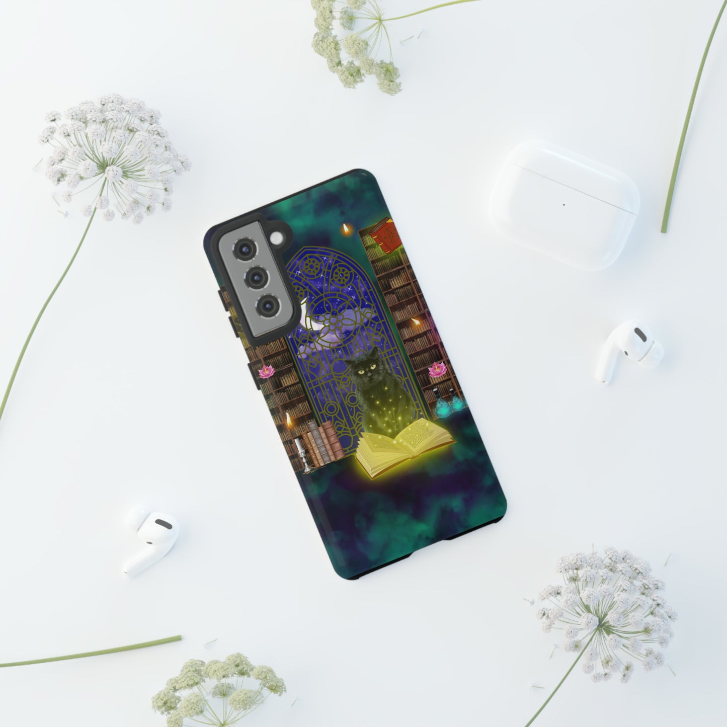 Mystic Cat Protective Phone Case, Samsung, iPhone, Pixel, all sizes
