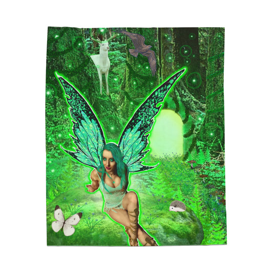 Mystic Forest Fairy Velveteen Plush Blanket