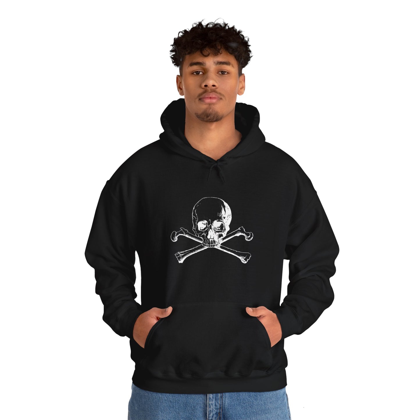 Unisex Heavy Blend™Skull Crossbones Hooded Halloween Sweatshirt