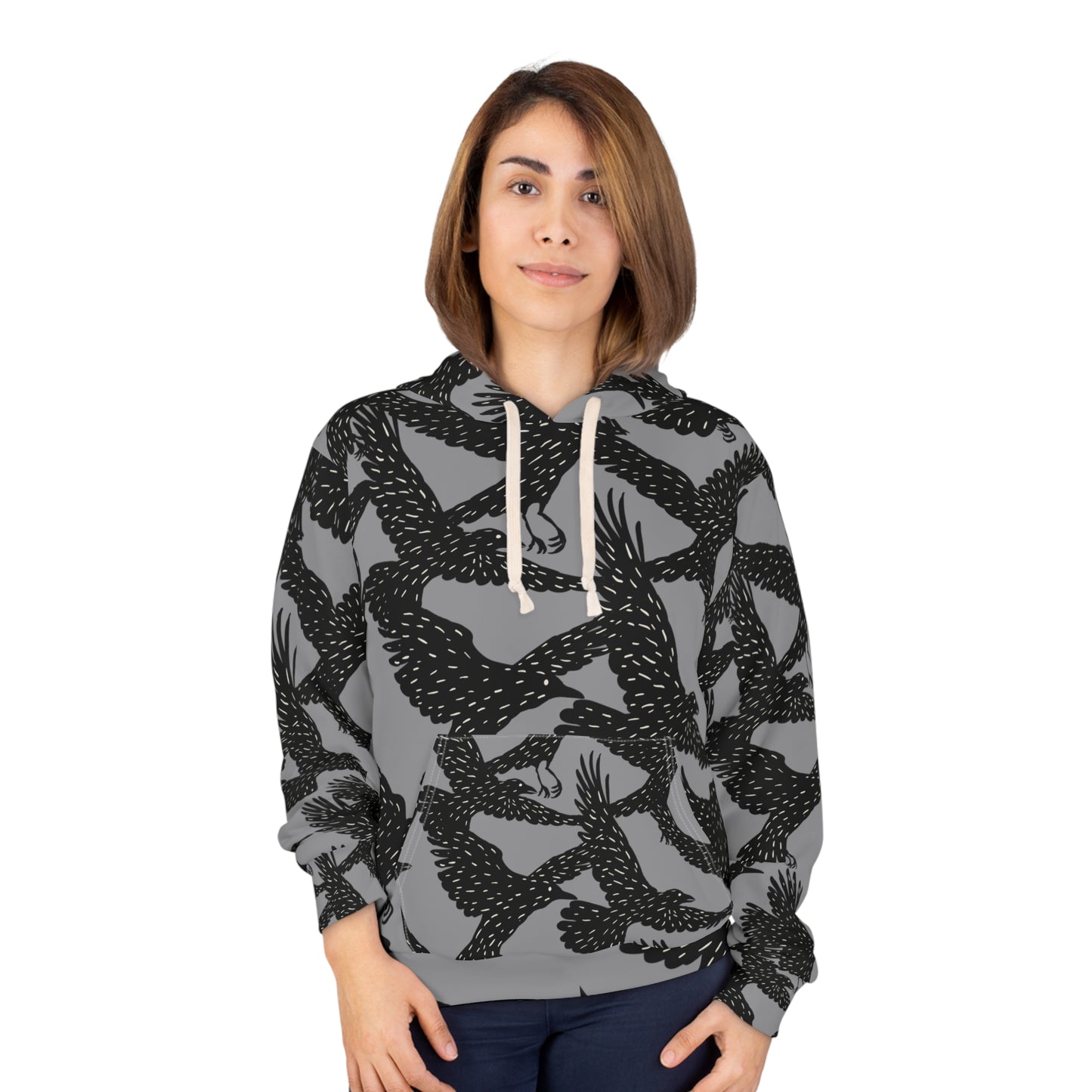 Ravens Halloween Pullover Hoodie Gray