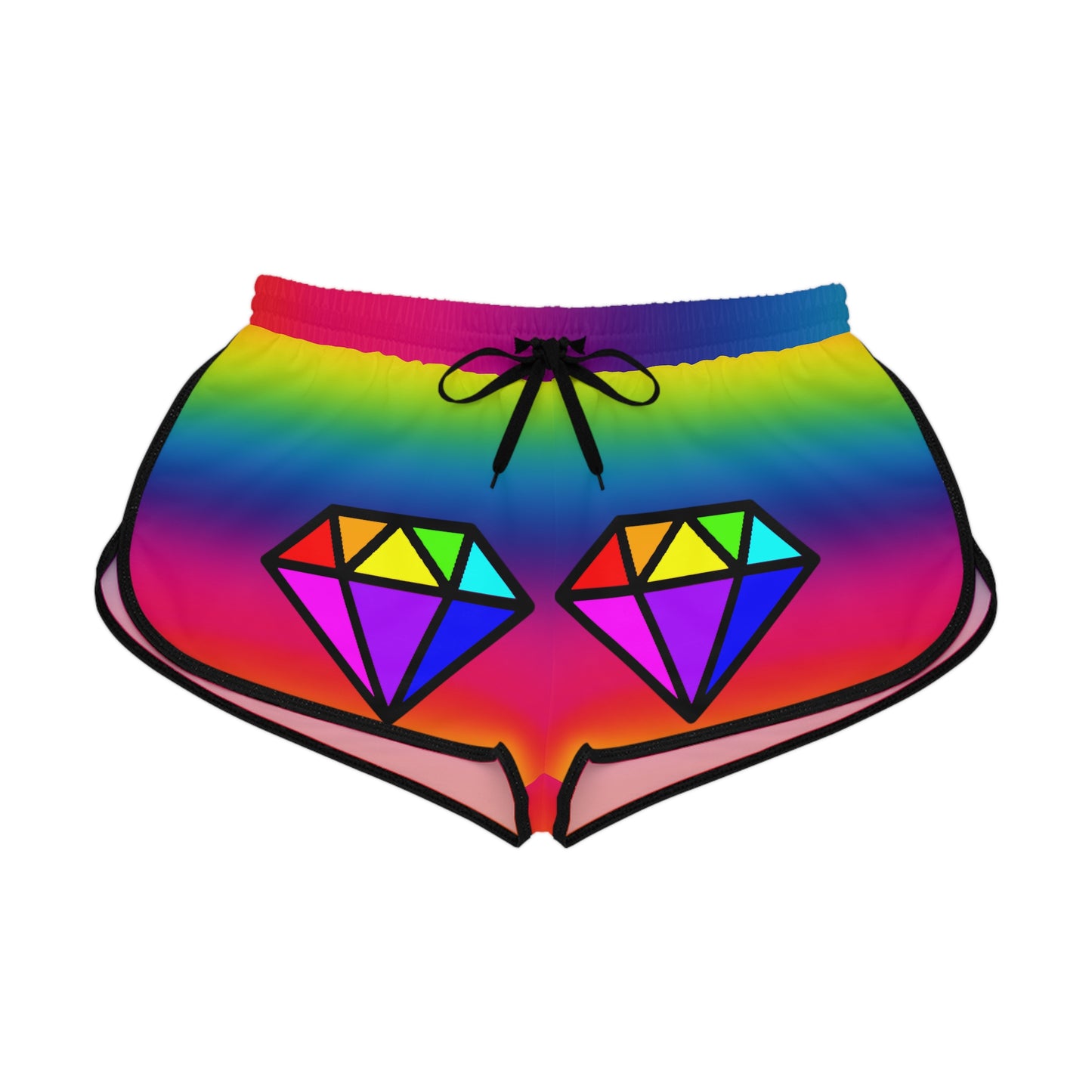 PRIDE Diamond Women's Relaxed Shorts Rainbow