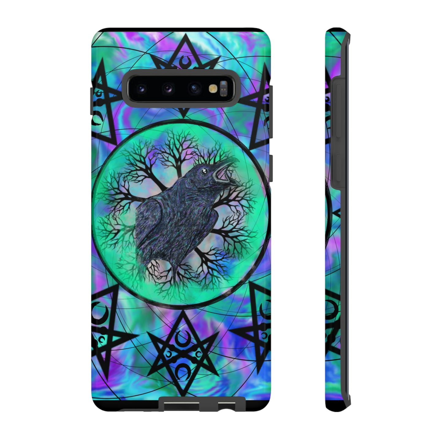 Raven Medicine Totem Protective Phone Case, Samsung, iPhone, Pixel, all sizes
