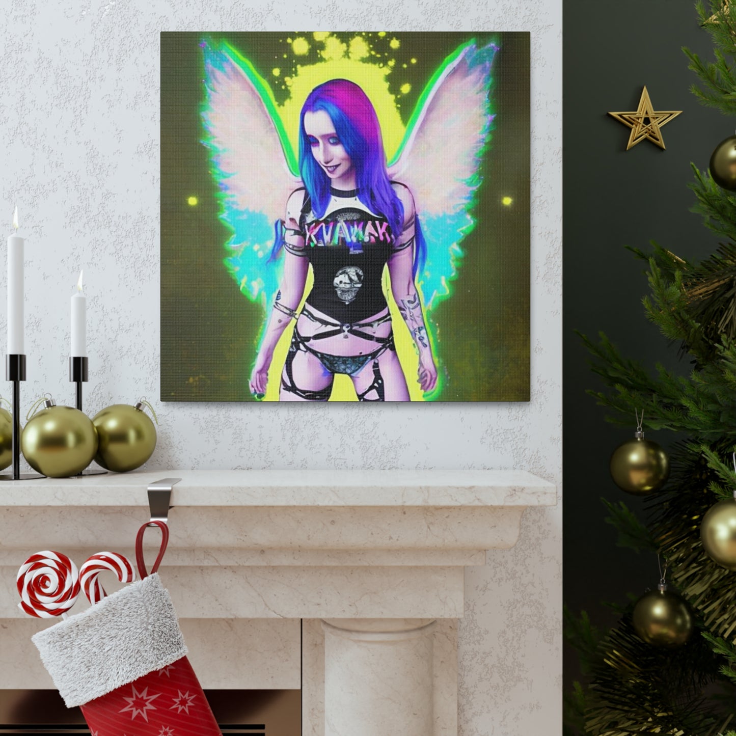 Kawai Anime Art, Canvas Print, Wall Art Original Art, Unique Gifts