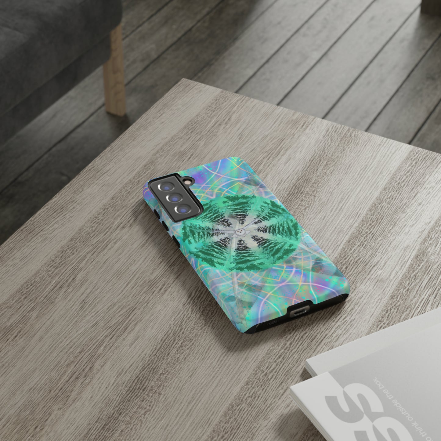 Mystic Pines Snowy Owl Protective Phone Case, Samsung, iPhone, Pixel, all sizes