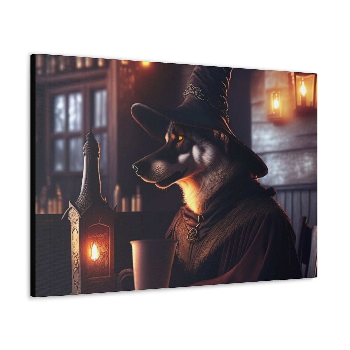 Wolf Sorcerer , Canvas Art, Canvas Print, Wall Decor, Original Art, Unique Gifts