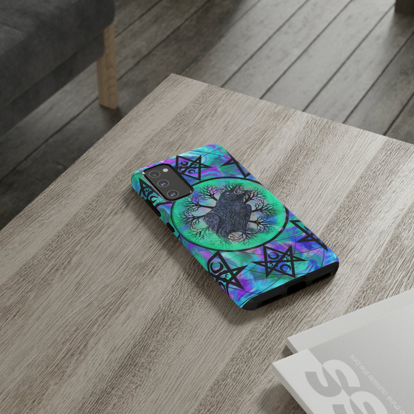 Raven Medicine Totem Protective Phone Case, Samsung, iPhone, Pixel, all sizes