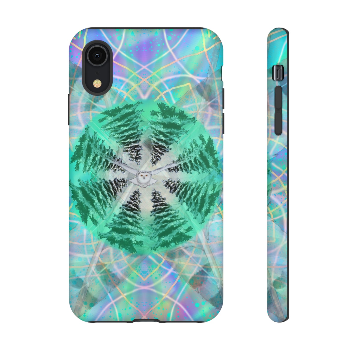 Mystic Pines Snowy Owl Protective Phone Case, Samsung, iPhone, Pixel, all sizes