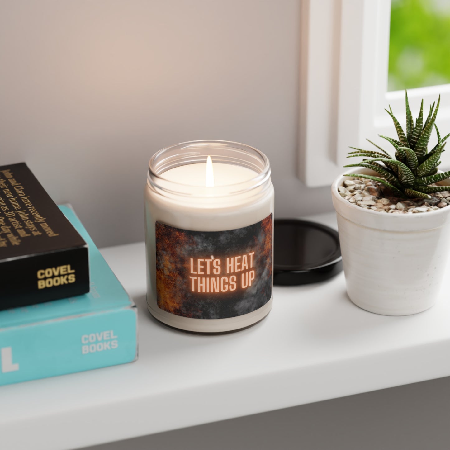 Lets Heat Things Up, Scented Soy Candle, 9oz, Candle Pun, Valentines Day Gift