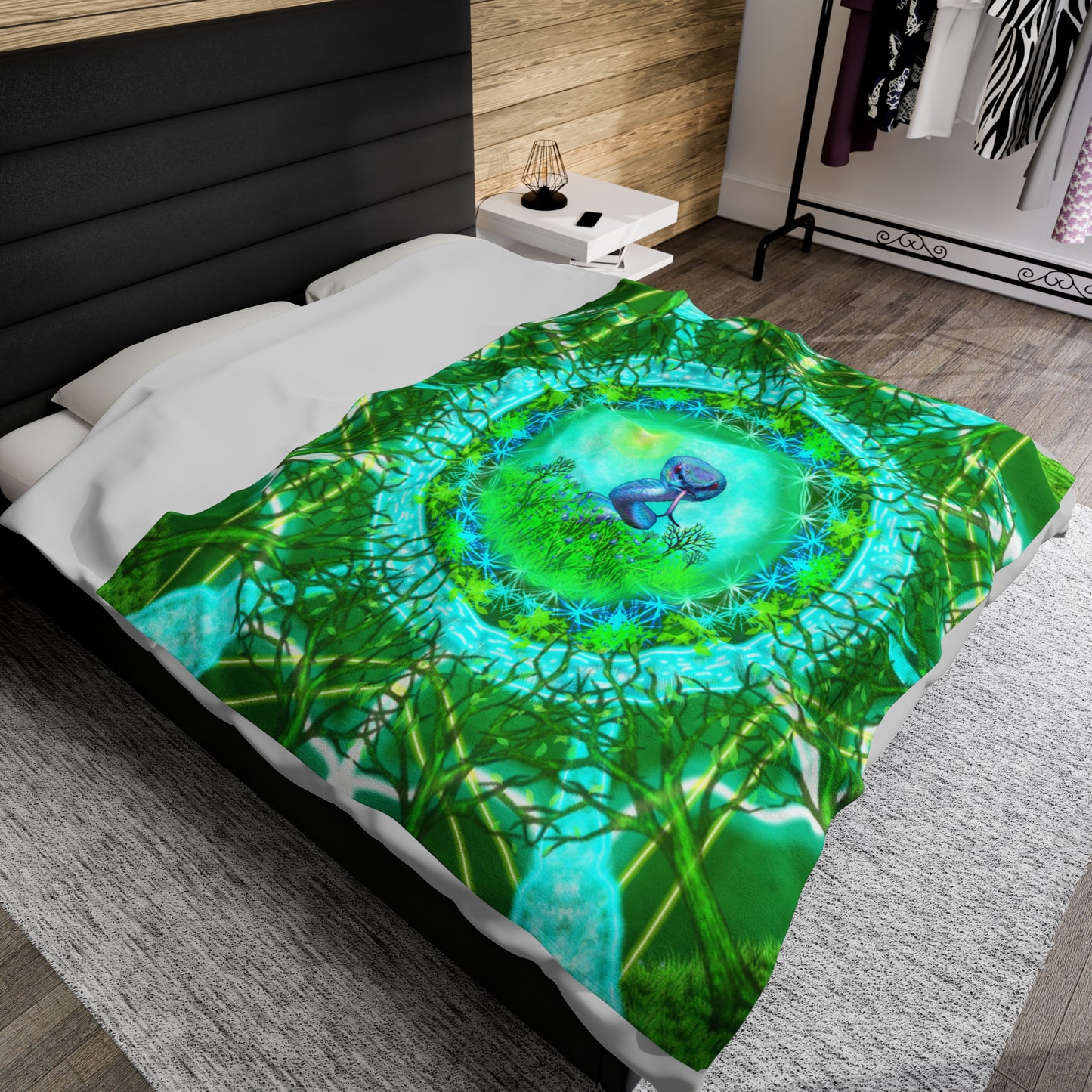 Snake Medicine Mandala Giant Velveteen Plush Blanket