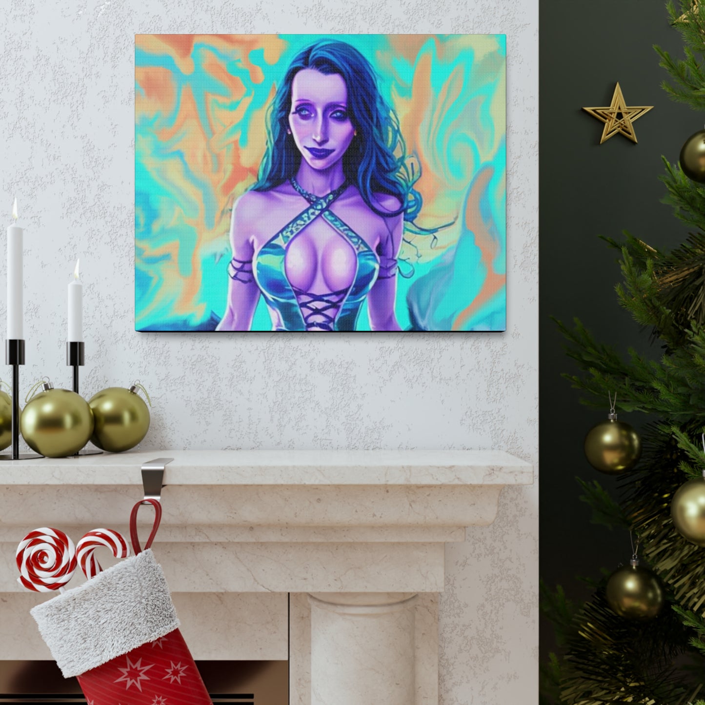 Circe, Greek Goddess Of The Sea, Canvas Art, Fantasy Art, Unique Gift, Original Art