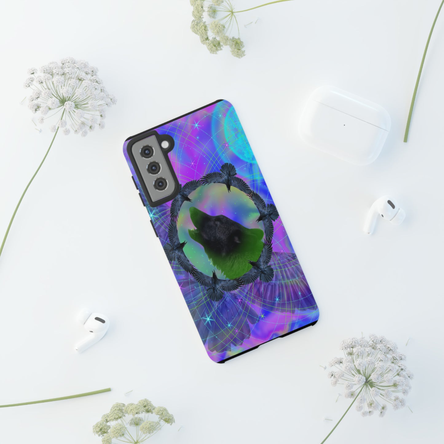Mystic Wolf Protective Phone Case, Samsung, iPhone, Pixel, all sizes