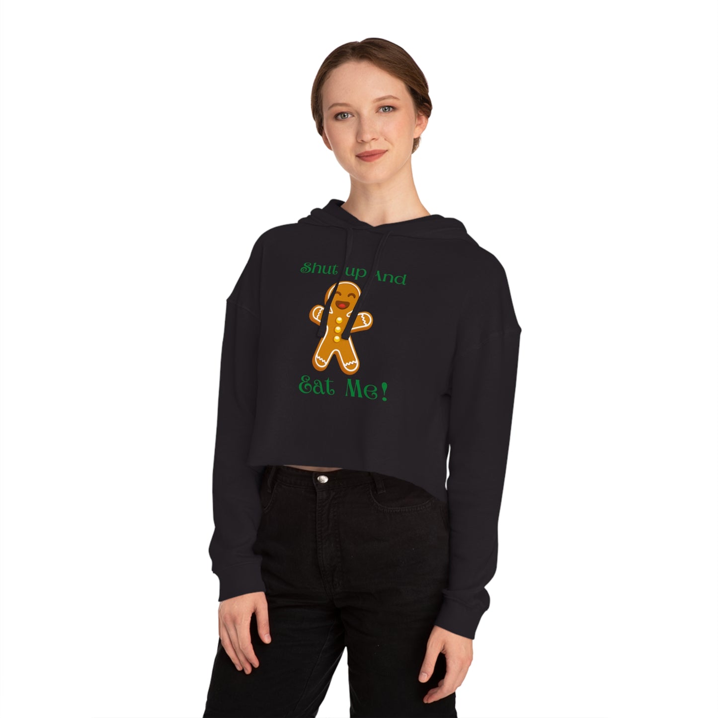Eat Me Christmas Women’s Cropped Hooded Sweatshirt
