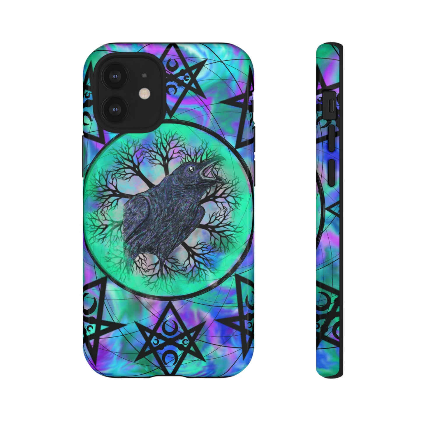 Raven Medicine Totem Protective Phone Case, Samsung, iPhone, Pixel, all sizes