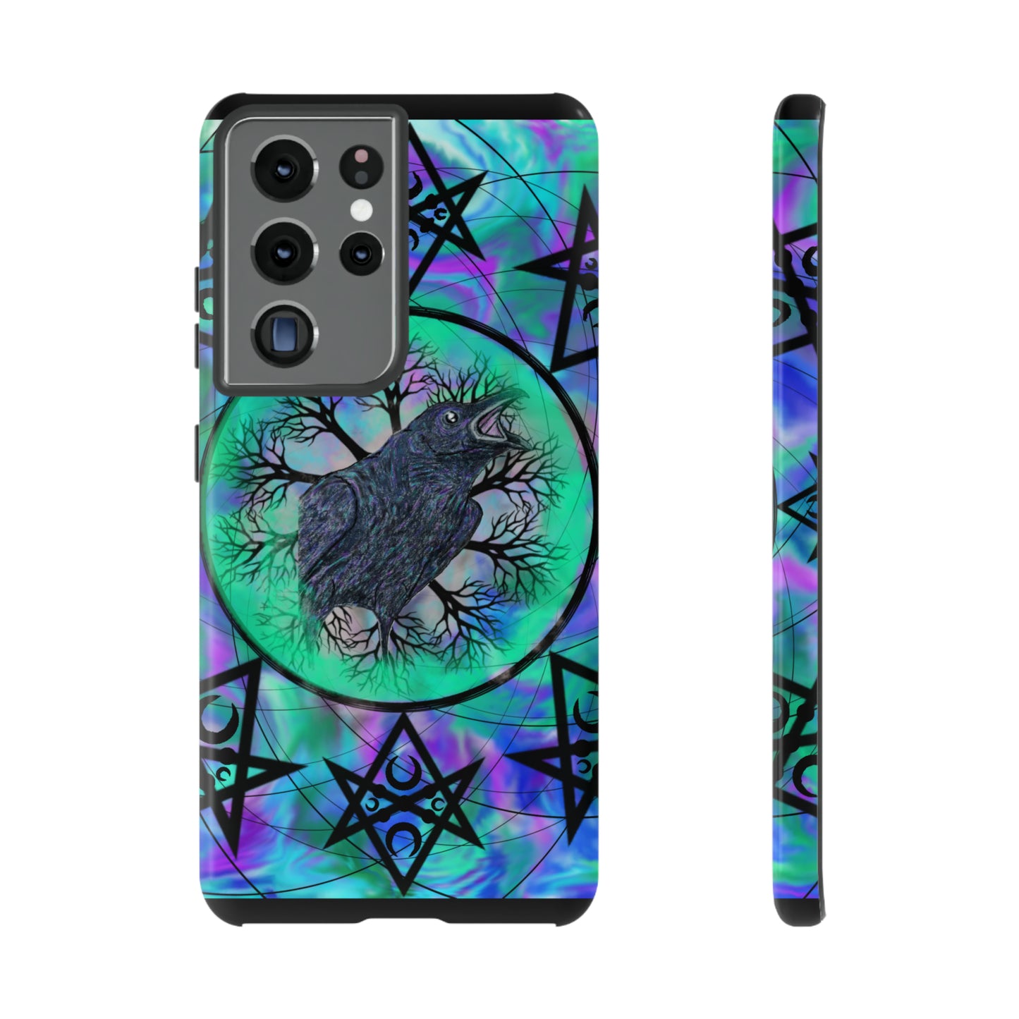 Raven Medicine Totem Protective Phone Case, Samsung, iPhone, Pixel, all sizes
