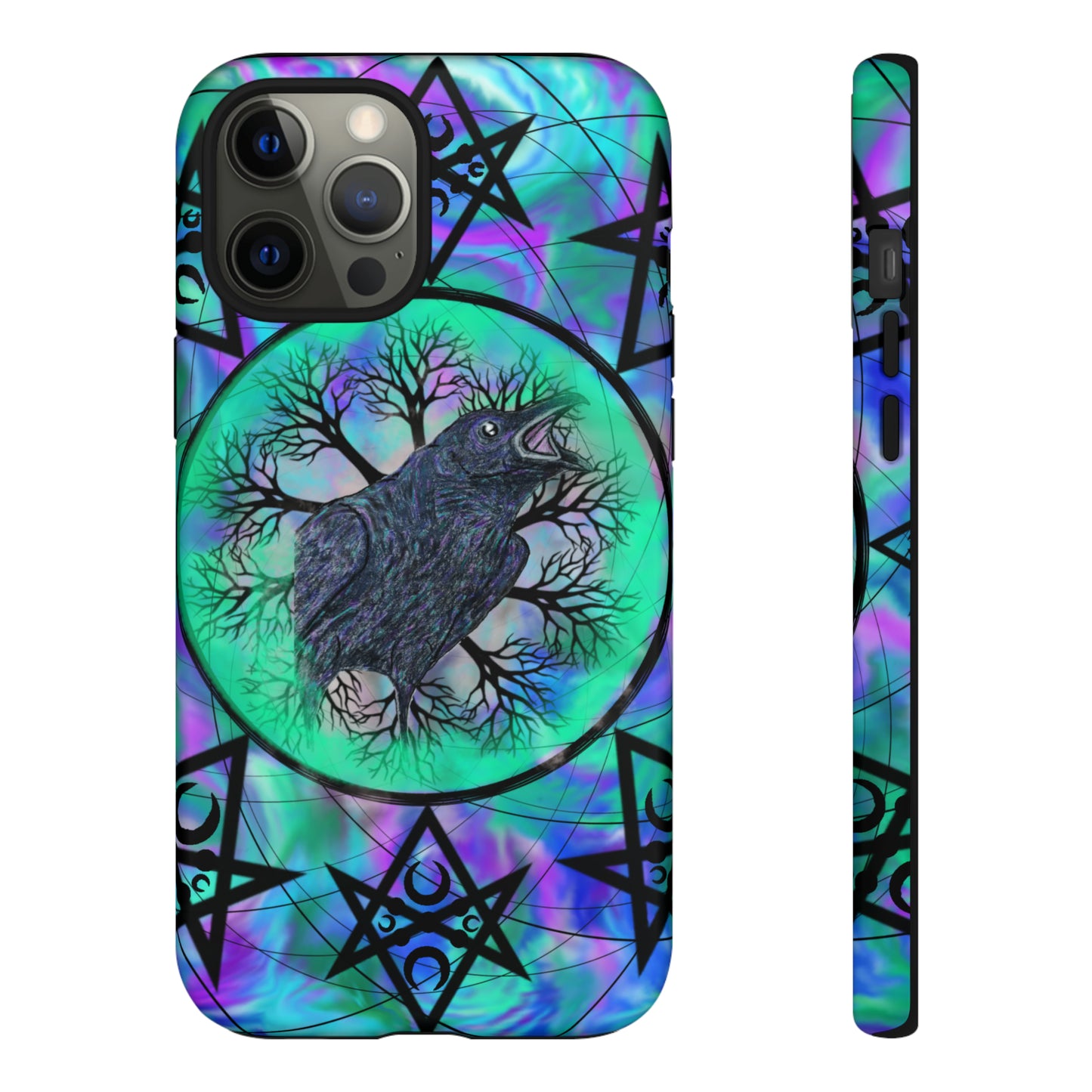 Raven Medicine Totem Protective Phone Case, Samsung, iPhone, Pixel, all sizes