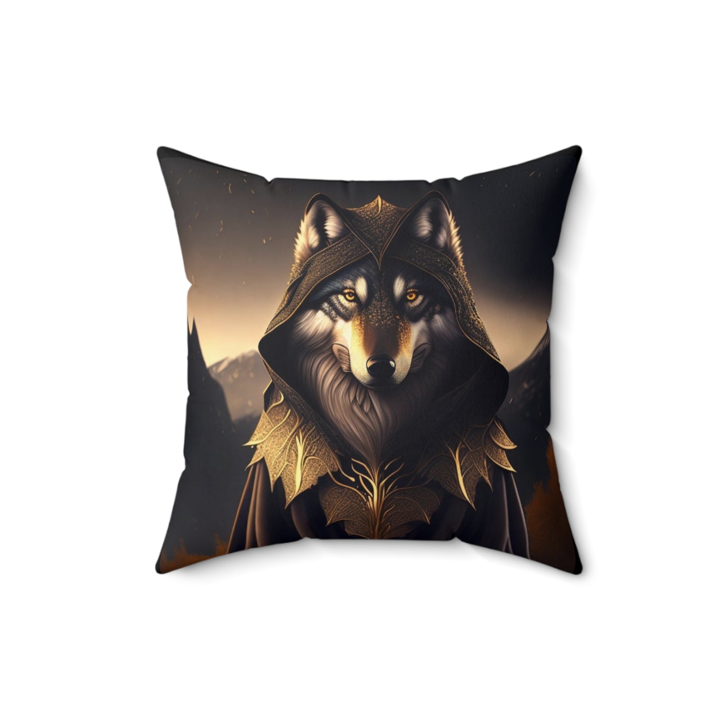 The Wolf Mage, Spun Polyester Square Pillow