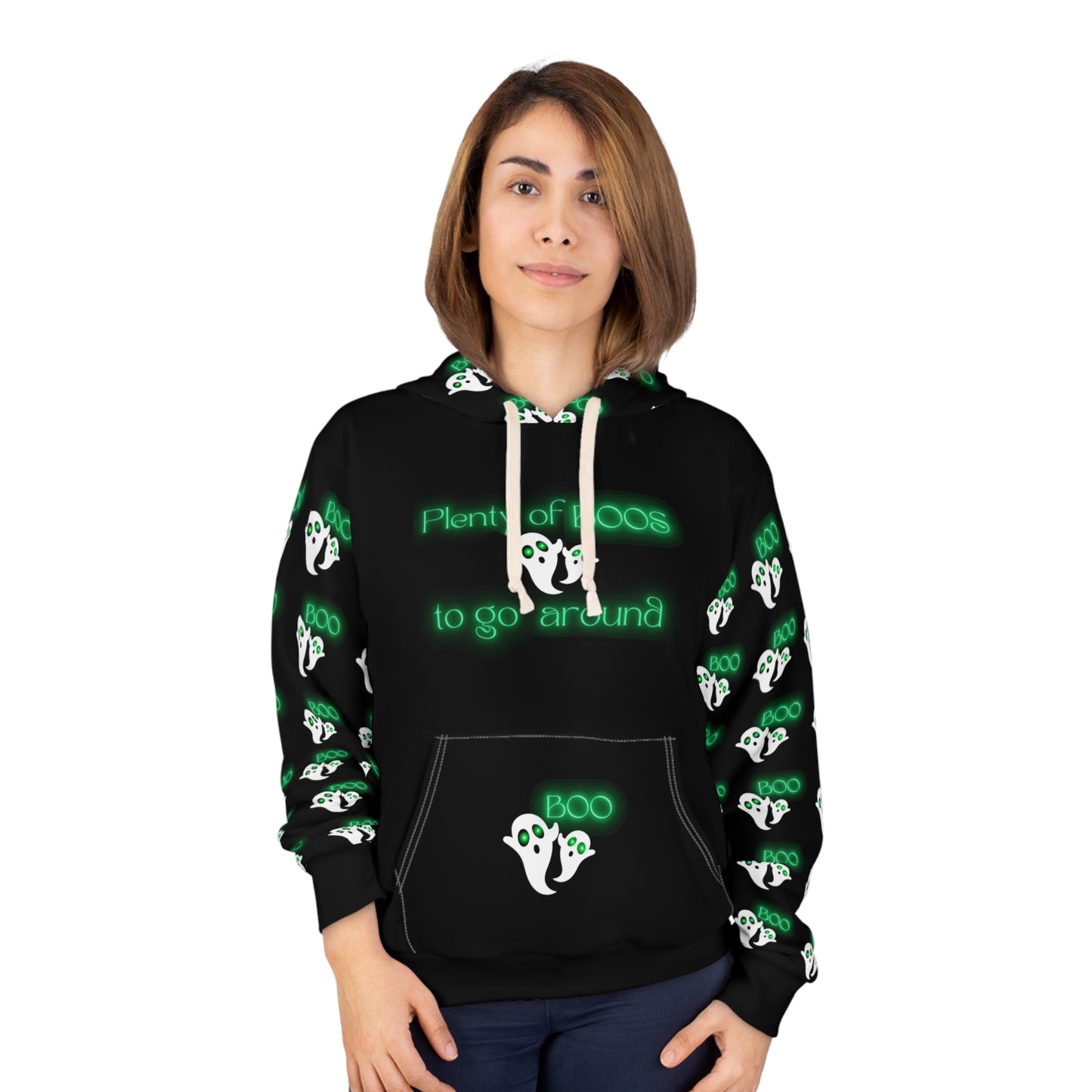 Plenty Of Boos Ghosts Halloween Pullover Hoodie Black