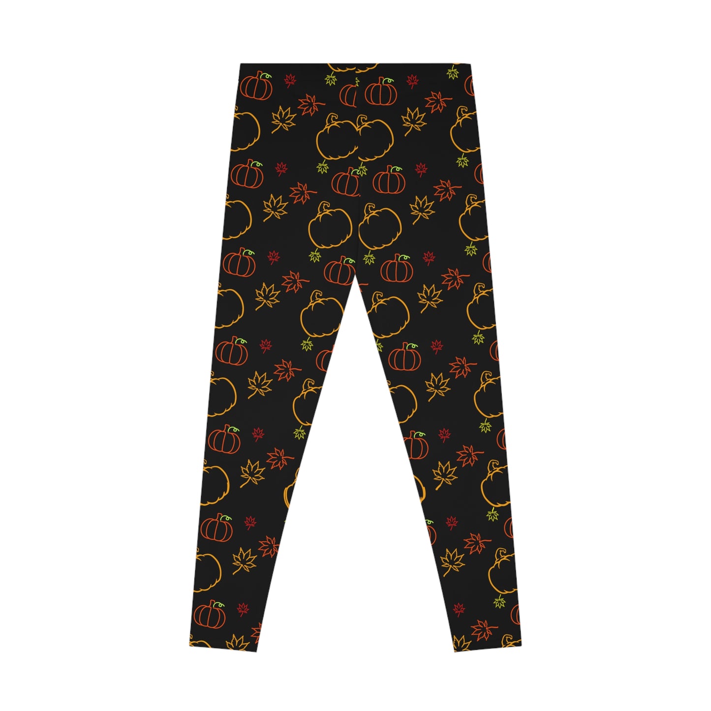 Cozy Autumn Stretchy Fall Leggings Black