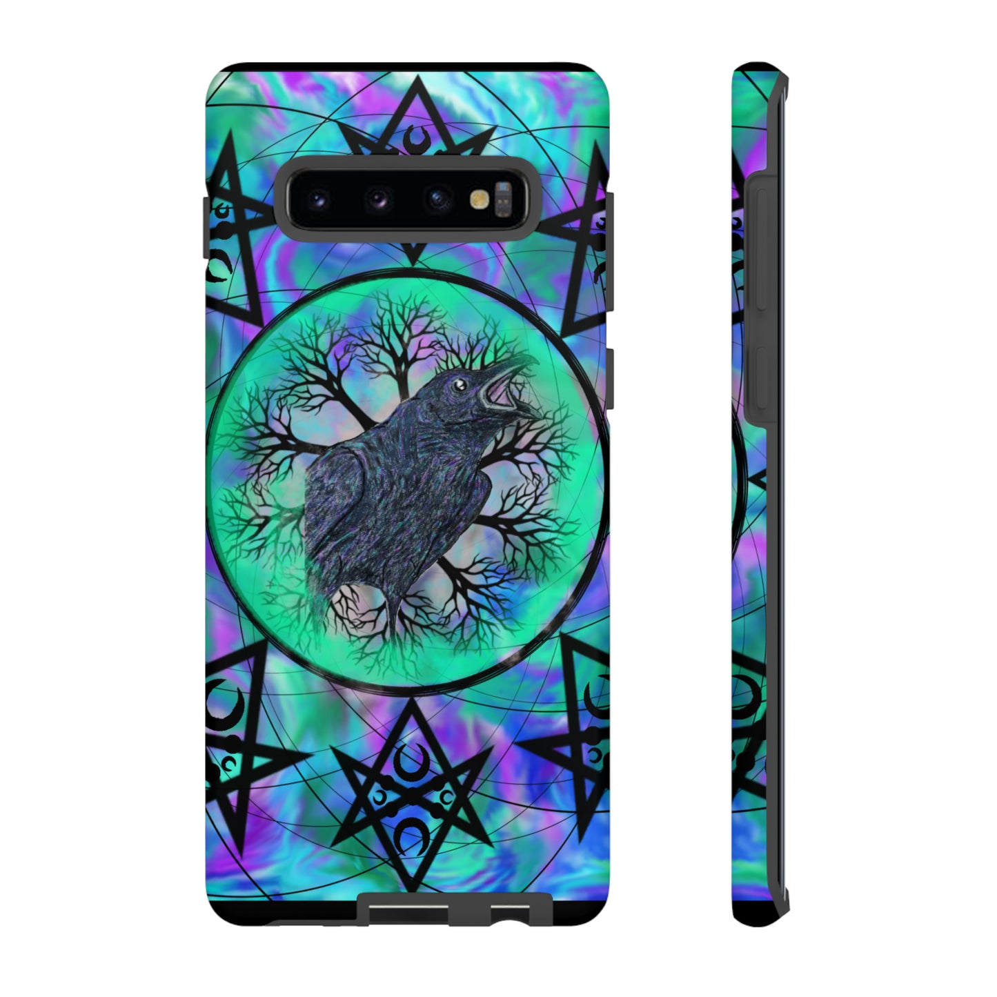 Raven Medicine Totem Protective Phone Case, Samsung, iPhone, Pixel, all sizes