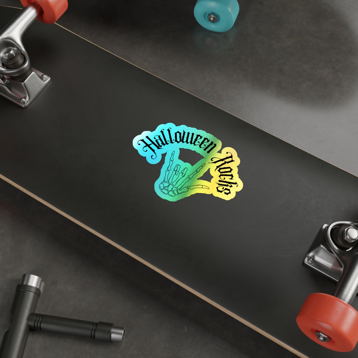 Halloween Rainbow Holographic Die-cut Vinyl Stickers Halloween Rocks