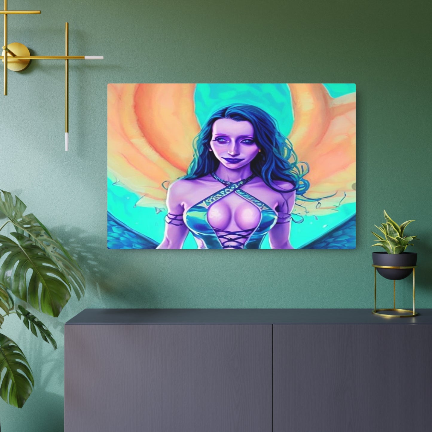 Circe Greek Goddess Of The Sea, Metal Wall Art, Fantasy Art, Unique Gifts, Original Art