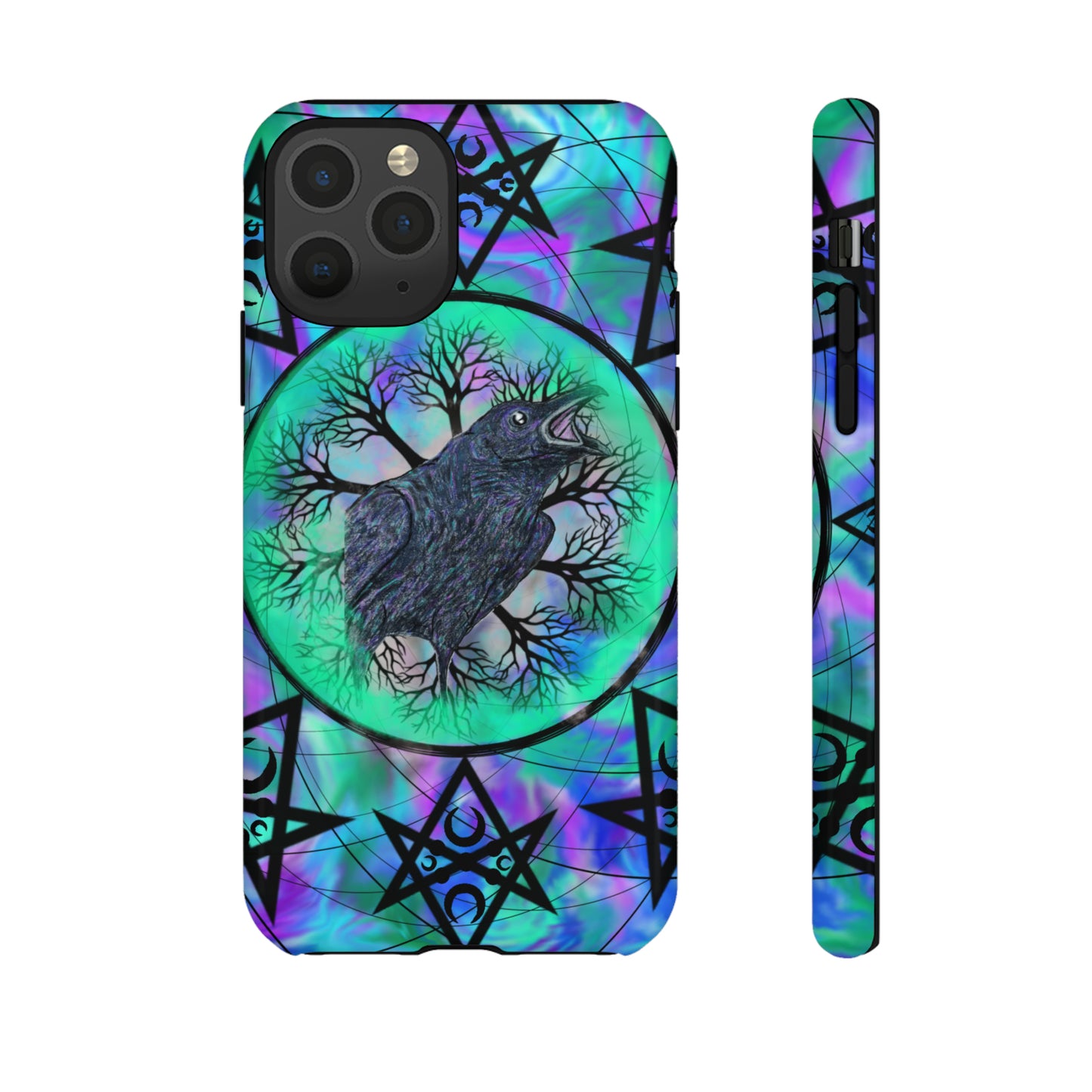 Raven Medicine Totem Protective Phone Case, Samsung, iPhone, Pixel, all sizes