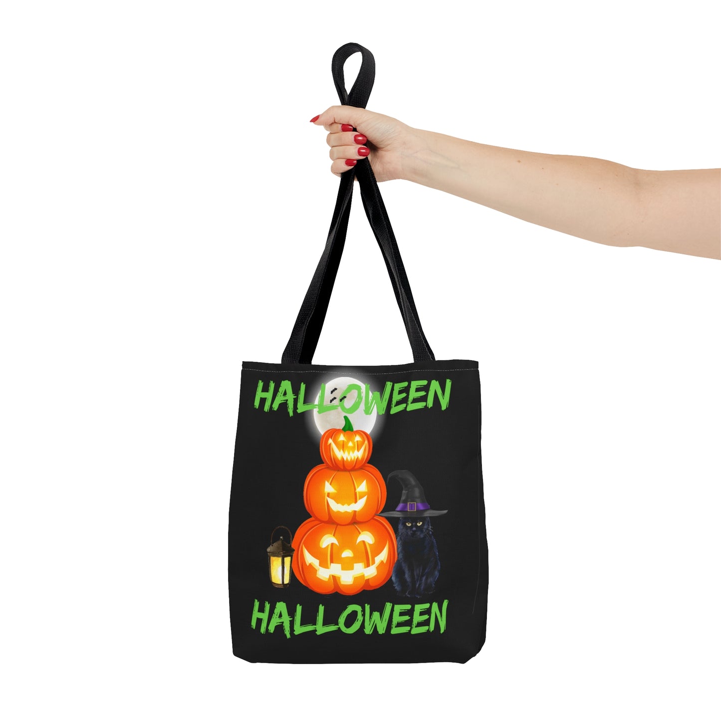 Halloween Pumpkins And Black Cat, Halloween Candy Tote Bag