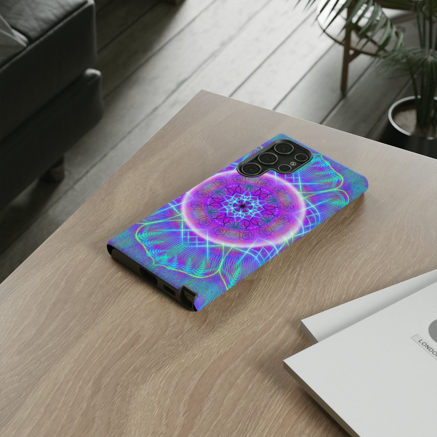 Psychedelic Mandala Protective Phone Case, Samsung, iPhone, Pixel, all sizes