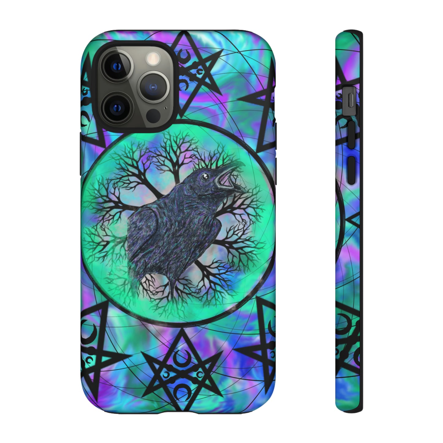 Raven Medicine Totem Protective Phone Case, Samsung, iPhone, Pixel, all sizes