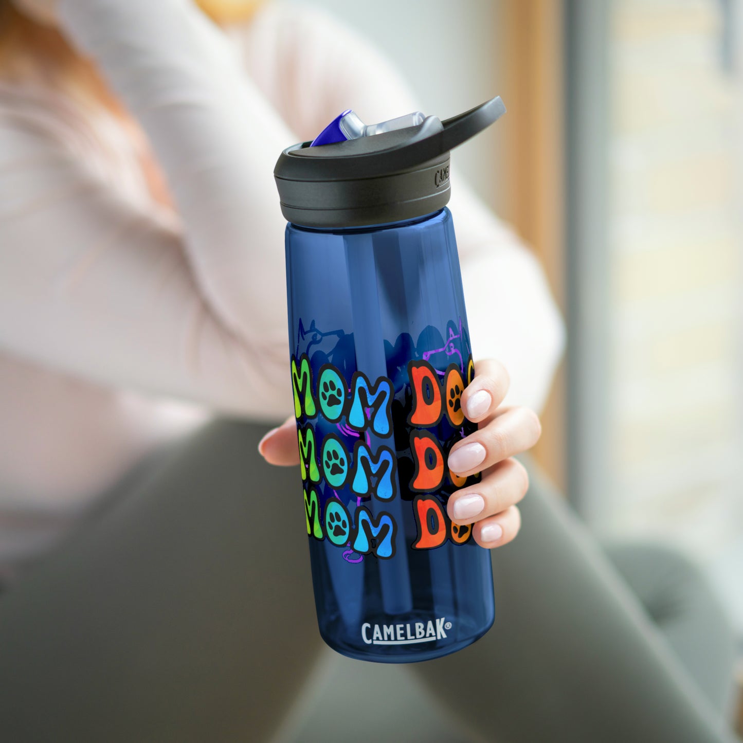 Dog Mom Water Bottle, 25oz